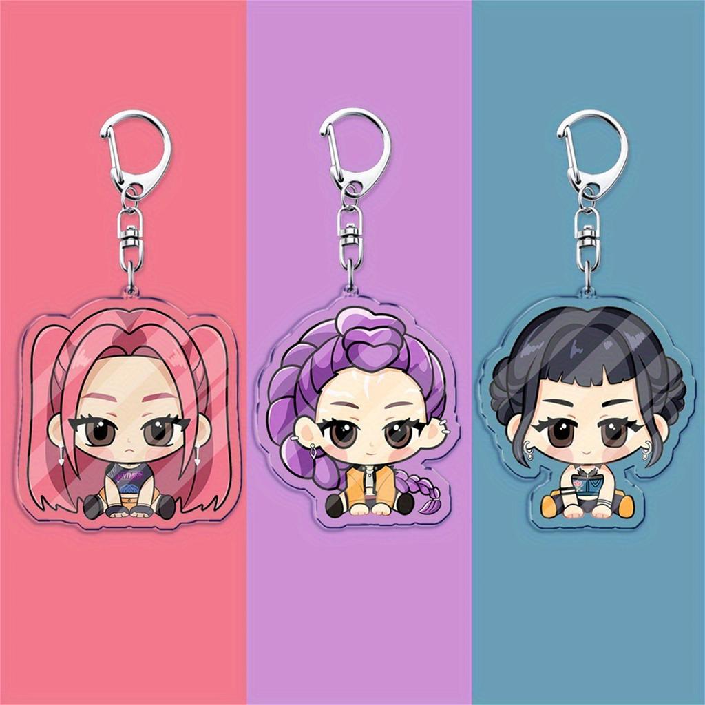 K-POP Group Exquisite Anime Character Acrylic Plate Keychain Pendant