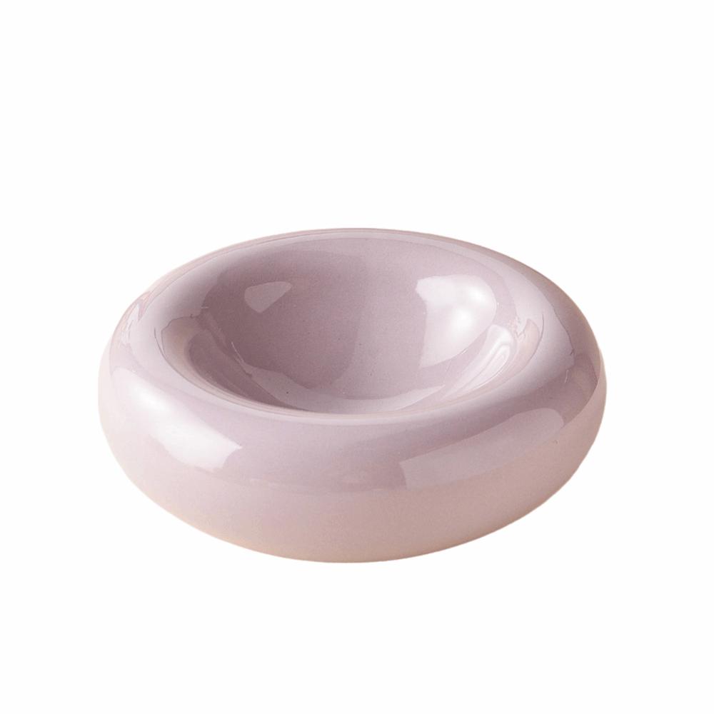 Smooth Donut-Shaped Cat Bowl High-Aesthetic Pet Food Bowl Pet Water Bowl Ceramic Cat Bowl Home фиолетовый