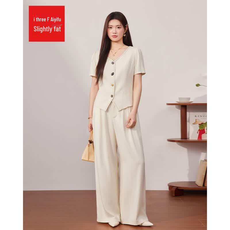 IEF Women s 2026 Summer Korean Casual Two-Piece Set 3XL