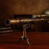 Engraved Nautical Brass Double Barrel Telescope with Tripod