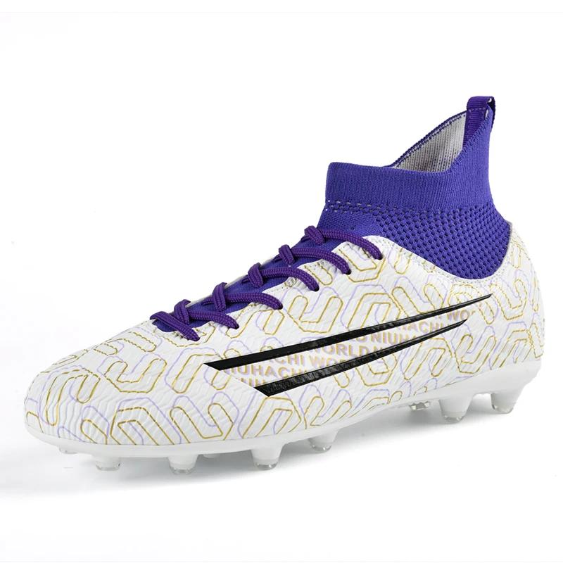 

Mens Football Footwear High Top Pro Original Society Soccer Footwear Outside Athletic Turf Futsal Hall Soccer Boot For Children 39