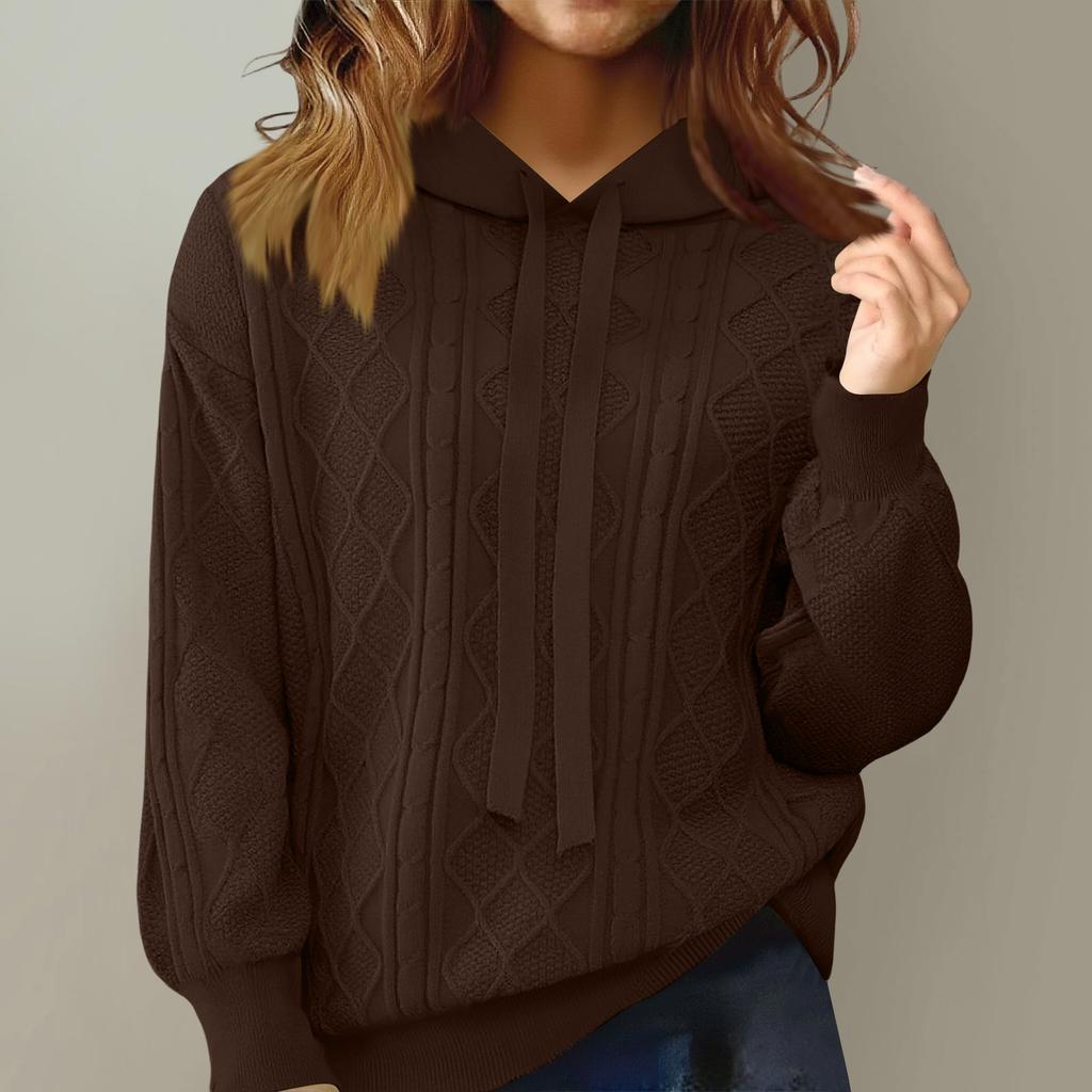 Fashionable Women's Knitted Sweater Lazy Loose Slim Hoodie Sweater