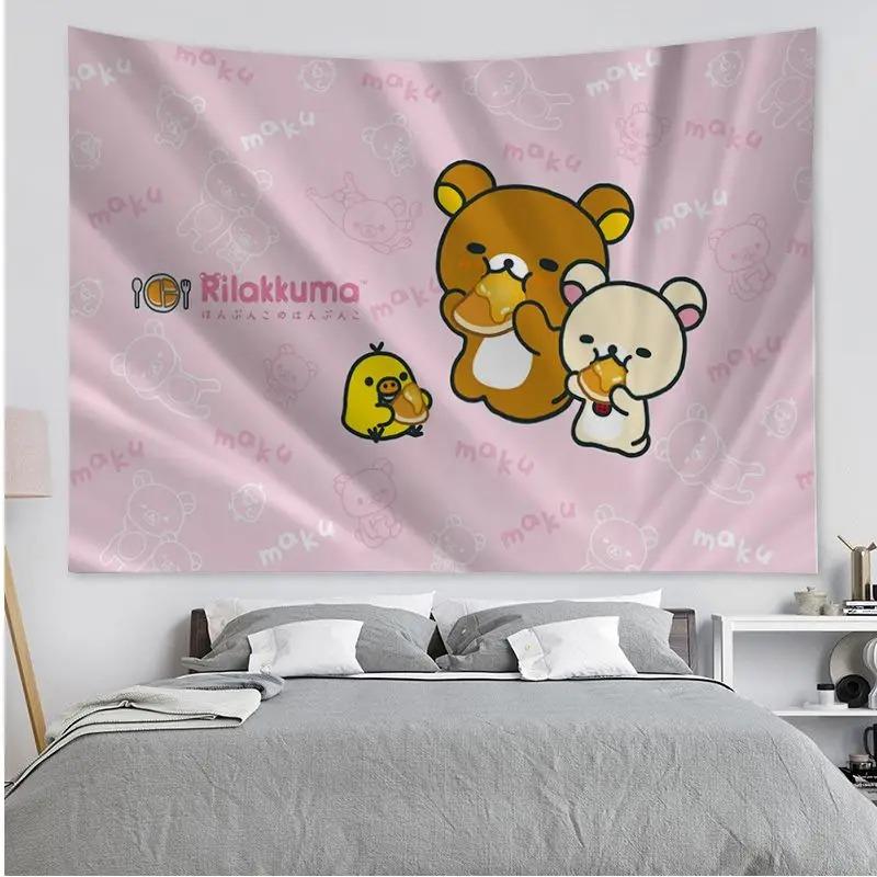 Office Living Room Tapestry Cute Bear Cartoon Tapestry Home Wall Decoration Tapestry