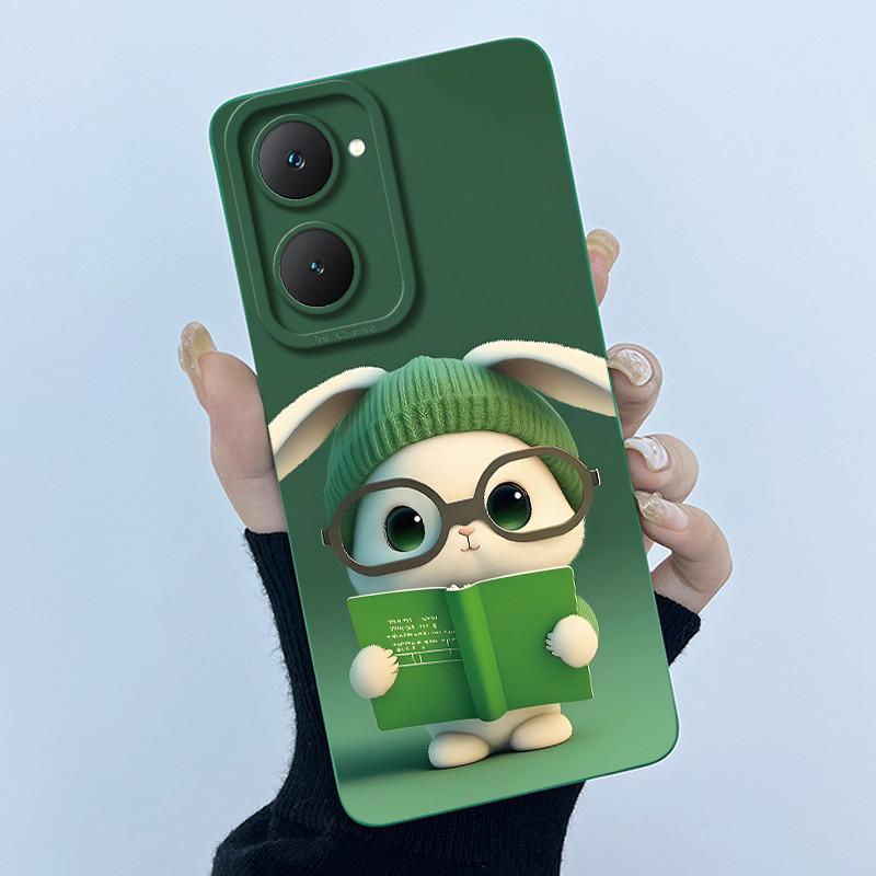 For Vivo Y03 Y03T Y18 Y18E Y18S Y17S Y28S Y02 Y02A Y02T Lovely Cartoon Matte Liquid Soft Silicone Camera Protection Cover Case