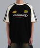 UNDEROFF Oversized Raglan Track Line Short Sleeve T-Shirt Racing Burgundy