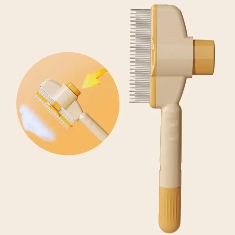 

Dog Comb Pet Hair Remover One Button Dogs Brush Self-cleaning Cat Brush Massage Combs for Dog Grooming Brushes for Pet Products жовтий