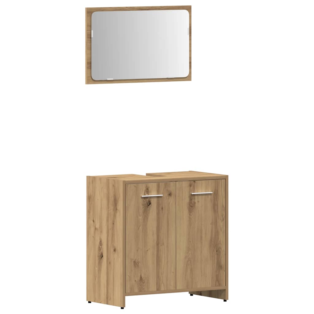 vidaXL 3-tlg. Badmöbel-Set Artisan-Eiche Holzwerkstoff