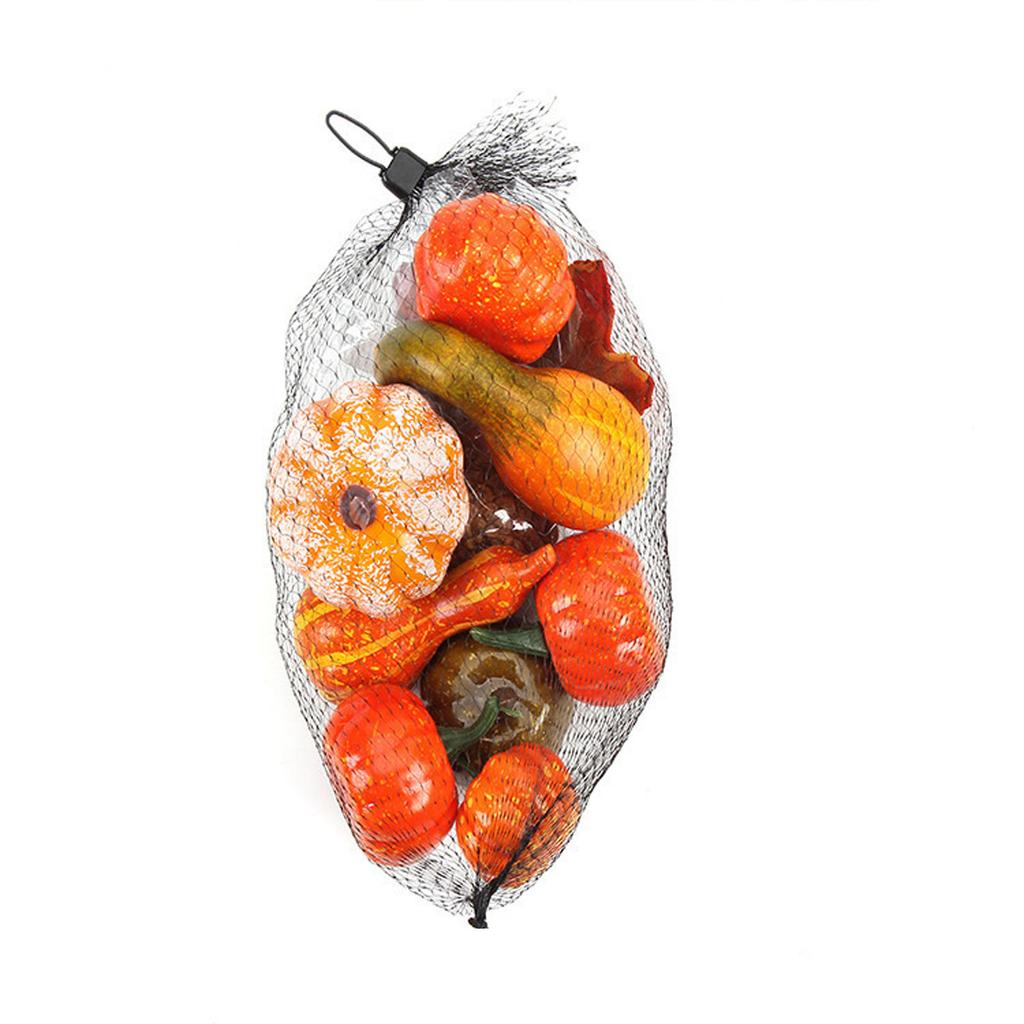 50pcs/set Simulated Pumpkin And Gourd Maple Leaf Fake Pumpkin Simulated Vegetable Wreath Halloween Thanksgiving Decoration