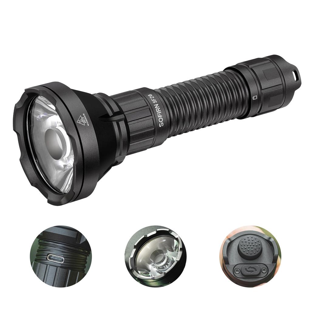 sofirn SF26 LED Handheld High 2000 5 Modes of IPX8 Ideal for Disaster Power and Also for Hiking and Camping Flashlight, Powerful, Military-Grade,