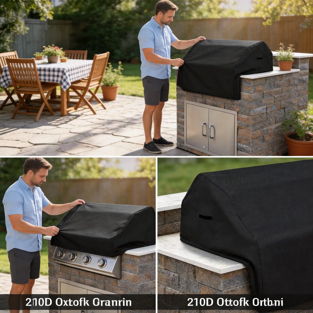 Outdoor Grill Cover Oxford Fabric Waterproof Dustproof Windproof For Barbecue Enthusiasts