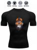 Men's Slim Fit Compression Shirt Quick Dry Breathable Gym Running Funny Animal Print Activewear