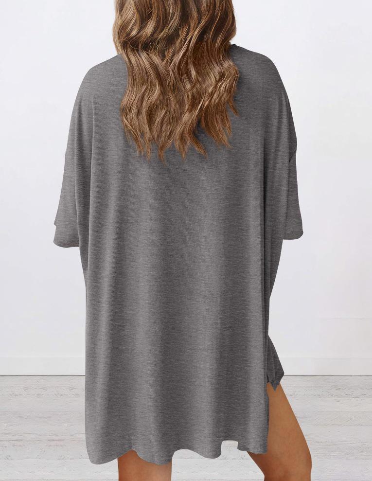 2025 Plus Size European and American Casual Loose Solid Color Set