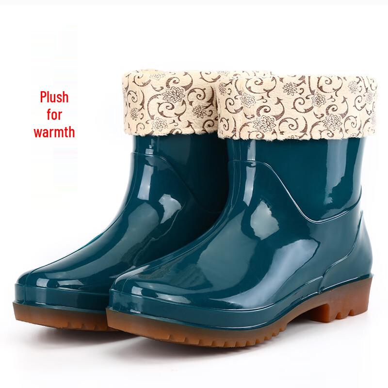 Aoteta Women s Fleece-Lined Work Safety Low-Cut Rain Boots 37-41