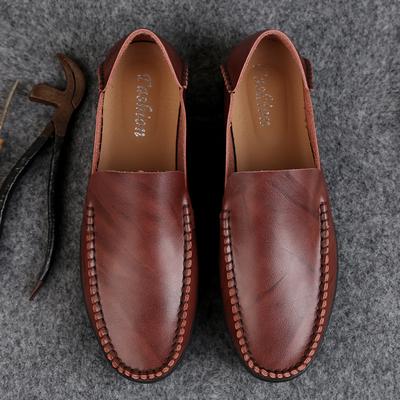 Mode Neu Sommer Herren Lässige Leder Slipper Herren Slipper Schuhe Leichte Sneaker Männliche Mode Slip-On Fahr Flats Große Größe 38-47