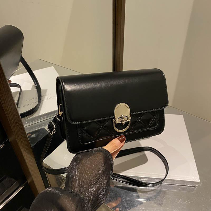 Rhombus Embroidery Thread Small Bag Women's 2025 New Summer Foreign-style Versatile Messenger Bag Shoulder Small Square Bag