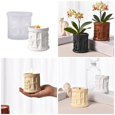 Stampo in Silicone per Realizzazione Candele e Arte in Resina Strada Romana Tazza Contenitore Artigianato Design Nordici Decorazione Casa Uso