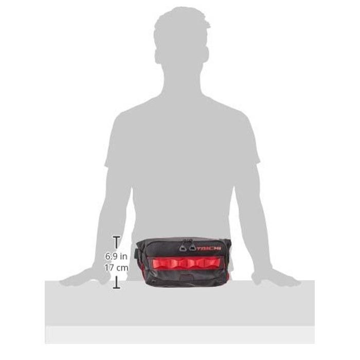 RS TAICHI Motorcycle Body Bag Waist Bag Waterproof Touring Unisex Adult WP Hip Bag RSB279 BLACK/RED 5L