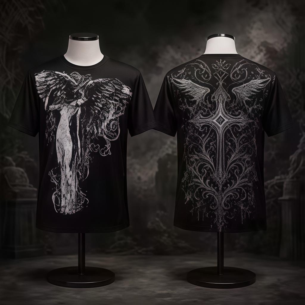 Classic Y2K Gothic Print T-shirt, Loose Fit, High Street Shirt, Gothic Crew Neck Top, New Men's and Women's T-shirts