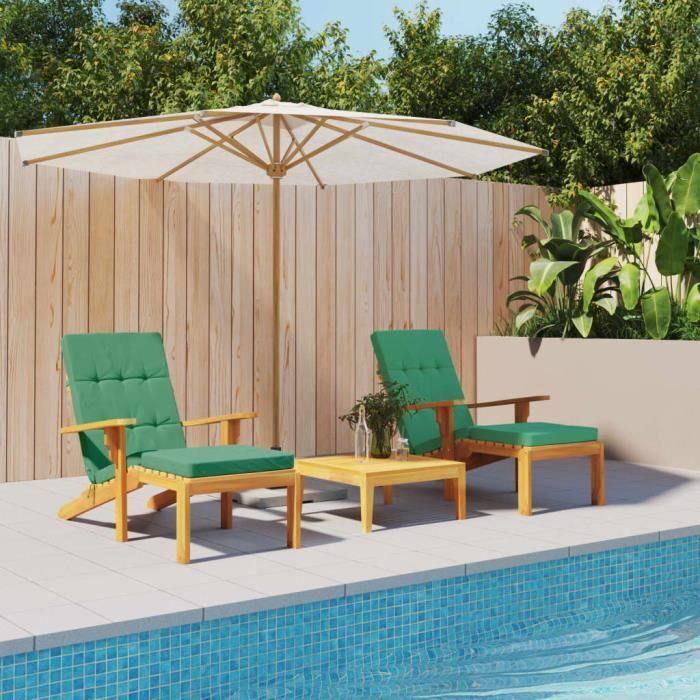 VidaXL Coussins de chaise longue lot de 2 vert tissu oxford 361989