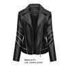Women Jacket Solid Color Faux Leather Windproof Slim Lady Coat for Motorcycle Riding