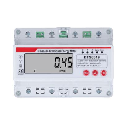 3 Phase 4 Wire Energy Meter LCD Display Multifunctional Button Control Bidirectional Electricity Meter 7P 3 X 230 400V