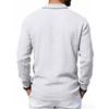 Spring Loose-Fit Solid-Colour Collared Casual Business Men's Long-Sleeved Linen Polo Shirt