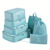 7pcs Set Travel Packing Cubes, Portable Mesh Luggage Storage Bag, Underwear Clothes Organizer Bag With Shoes Bag