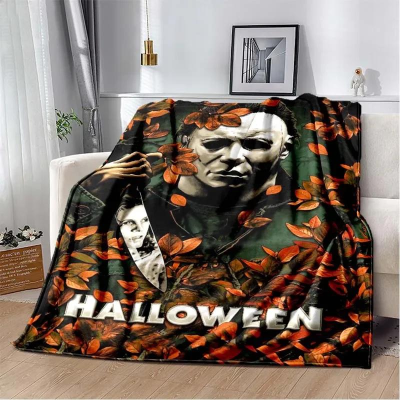 Horror movie character M-Michael Myers Halloween Home Bed Blanket Comfortable Portable Bedroom Sofa Picnic Blanket Gift