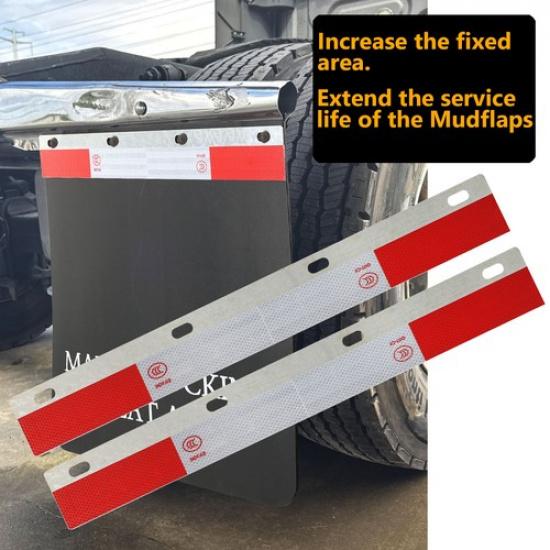 

2X 24 3 Mud Flaps Top Hanger Reflector Bracket Holder For Semi Truck Trailer