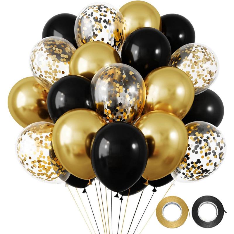 12-Inch Sequin Metallic Latex Balloons, 30pcs - Perfect for Birthday Party Decorations