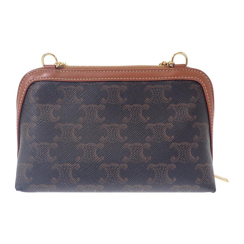 CELINE  10E382EGK.14ML Shoulder Bag Brown PVC Women