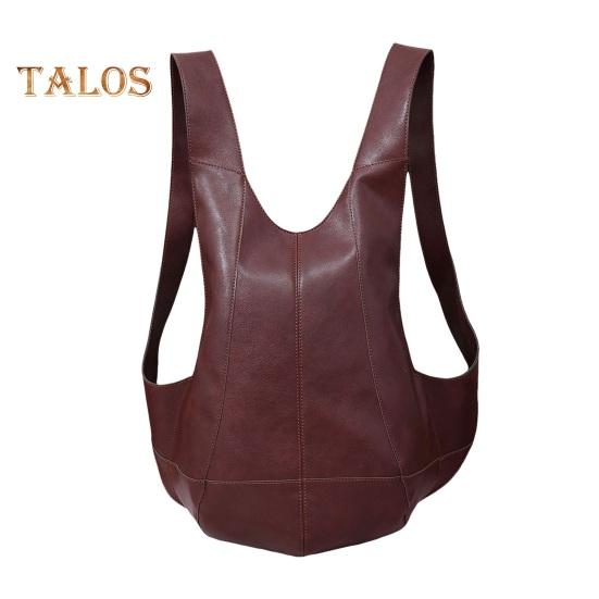 Plecak ze sztucznej skóry, wodoodporny, retro, jednolity kolor, szerokie paski na ramiona, kształt kamizelki, duża pojemność, torba redukująca obciążenie, do szkoły, pracy, podróży