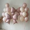 Set de baloane Roz cu Fundiță și Panglică Nisip Alb și Roz Baloane Latex pentru Petrecere de Ziua de Naștere, Ziua Mamei, Petrecere Festivă