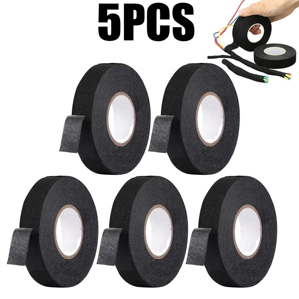 10M Electrical Tape Heat-resistant Harness Insulation Auto Wiring Fabric Cloth Wrap Waterproof Cable Organizer Adhesive Tapes
