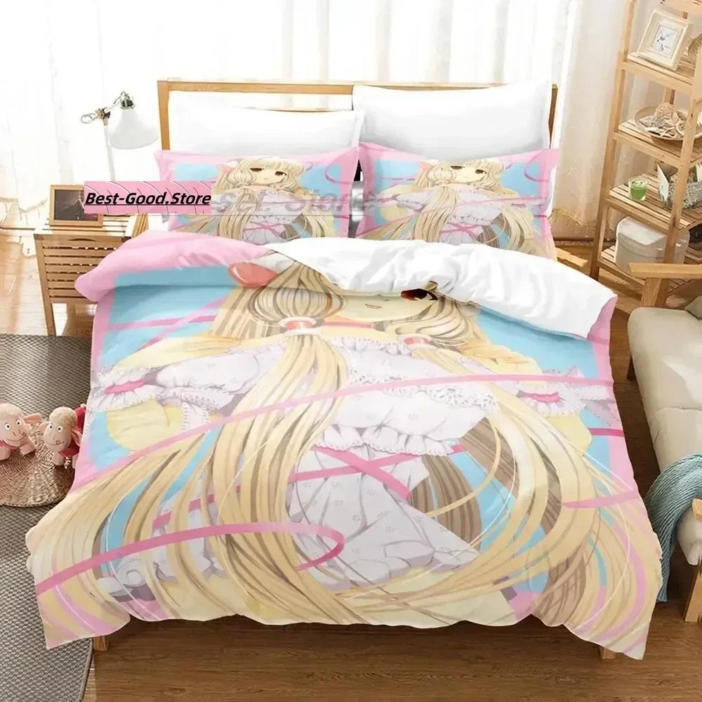 Top New Chi Chobits Bedding Set Printed Bed Set With Pillowcase Bed Duvet Cover Soft Queen King Size Bedclothes Home