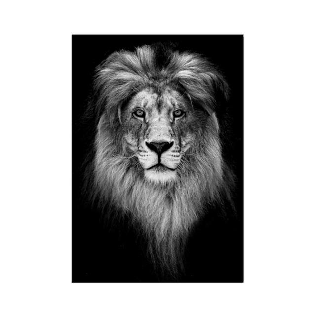 Modern Canvas Painting Black White Animal Posters and Prints Lion Elephant Deer Zebra Wall Pictures for Living Room Home Decor No Frame