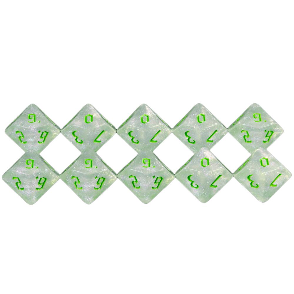 D10 Dice Set 10PCS for DND 10 Sided Dice Multi-sided Games Dices Desktop Polyhedral Set for Role Playing Game