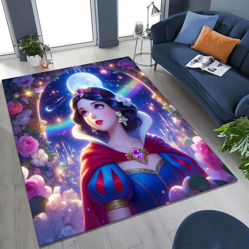 Snow White Princess Cartoon Fairy Tales Rug for Bedroom Living Room Sofa Home Doormat Decor, Large Kids Play Non-slip Floor Mat