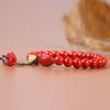 Genuine Cinnabar Lotus & Amber Hetian Jade Bracelet - Gift for Peace, Longevity, and Prosperity