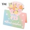 Floral Bouquet Greeting Card 10Pcs 3D Flower Thank You Card, Best Wishes Note Cards Appreciation Gifts for Anniversary, Mother's Day, Teachers'