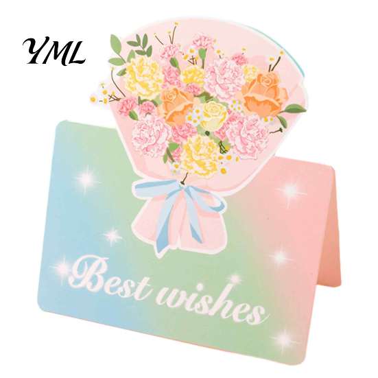 Floral Bouquet Greeting Card 10Pcs 3D Flower Thank You Card, Best Wishes Note Cards Appreciation Gifts for Anniversary, Mother's Day, Teachers'