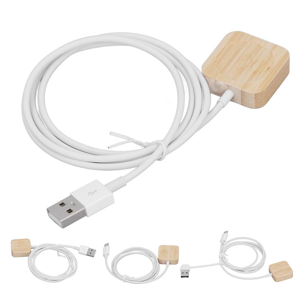 Watch Wireless Charger Portable Bamboo Magnetic Smart Watch Charging Cable for IOS Watch S9 8 7 6 5 