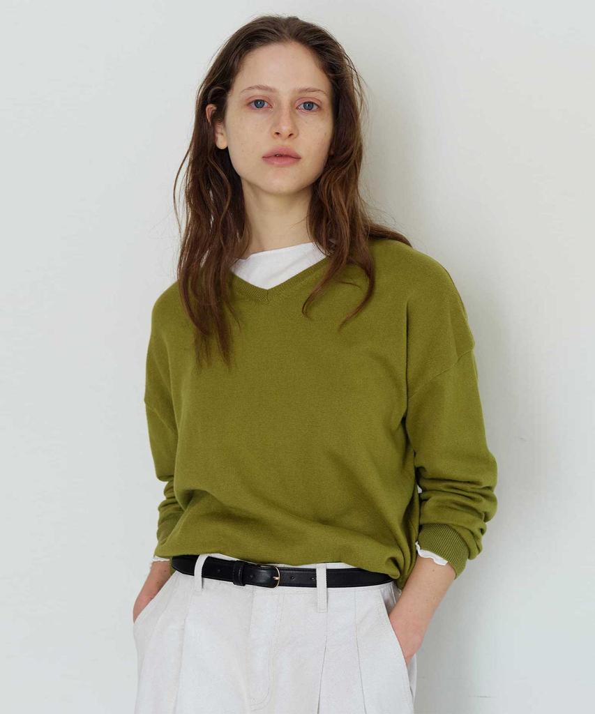 THERYE Classic V-Neck Knit(Olive)