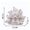 Mini Style Nine-tailed Fox Miniatures White Pink Articulated Animal Figurine  Desktop Decoration