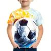 Summer Children's Clothing Boy Fashion Versatile Football Pattern Print T-Shirt for Boys Casual Street Short Sleeve Boys Clothes