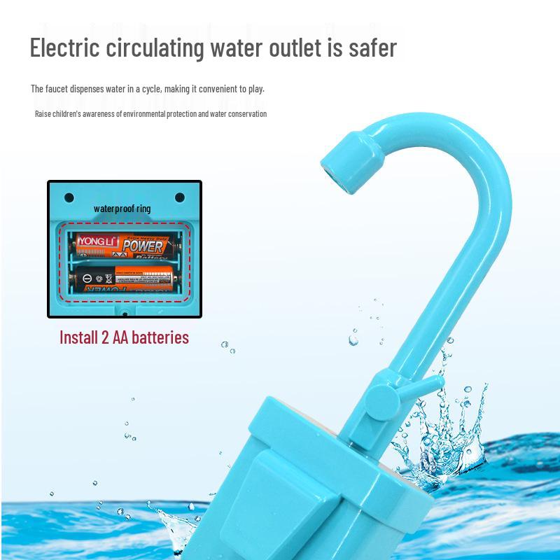 Kids' Automatic Dishwashing Sink Toy with Circulating Water for Play Kitchen