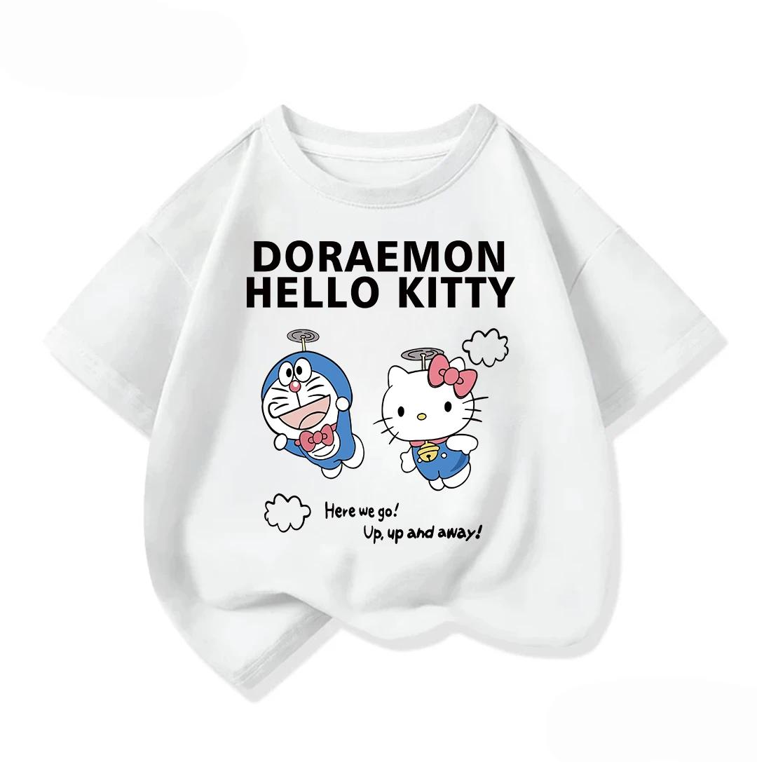 

Fashionable Children s T-shirt, Cute Cartoon Street Top for Summer, Doraemon Casual Wear 100