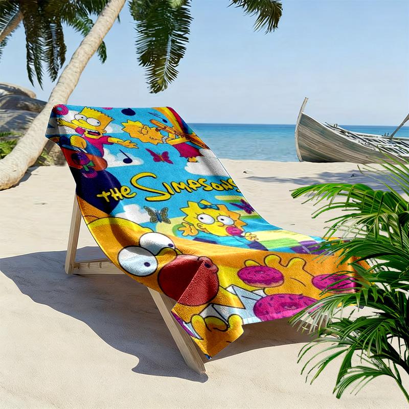 The Simpsons Print Beach Towel, Large Soft Quick Dry Towel for Beach Camping Swimming