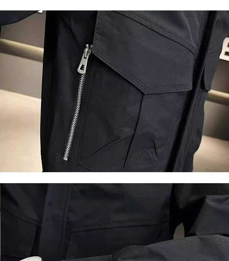 Herren Trendige Baseballkragenjacke - Einfarbige, Lässige & Vielseitige Reißverschluss-Oberbekleidung