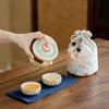 Portable Ru Kiln Travel Tea Set Household Outdoor Tea One Pot Two Cups Ceramic Kuaike Cup